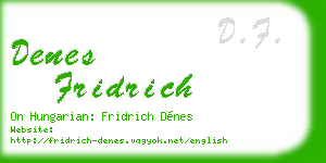 denes fridrich business card